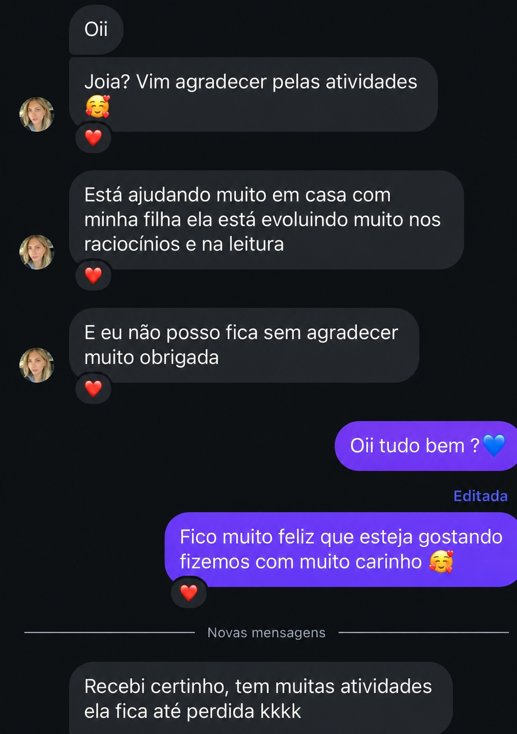 Depoimento real de mãe cliente